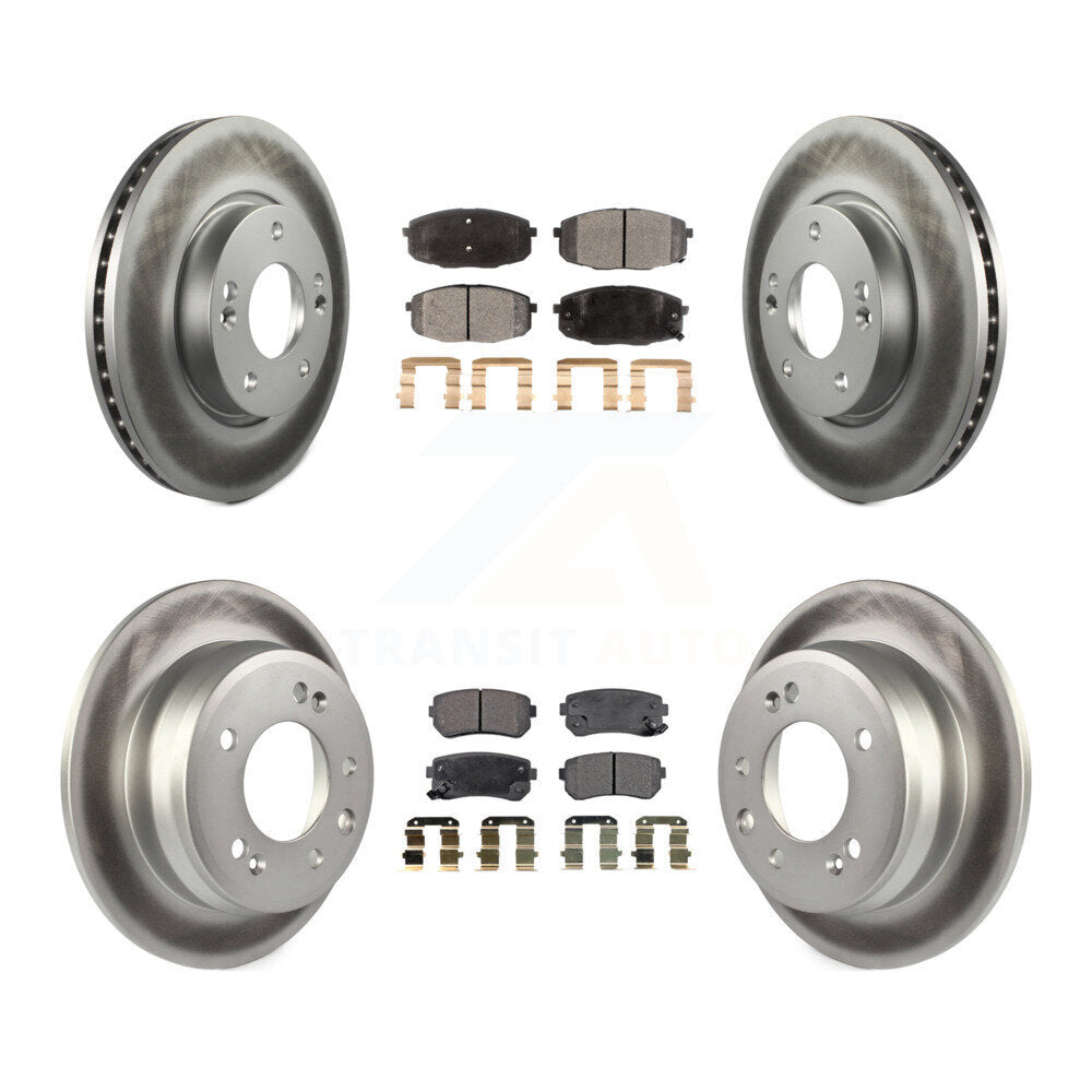 [Avant + Arrière] Kit de disque (revêtu) et plaquette (semi-métallique) de frein pour Hyundai Elantra KGF-100834