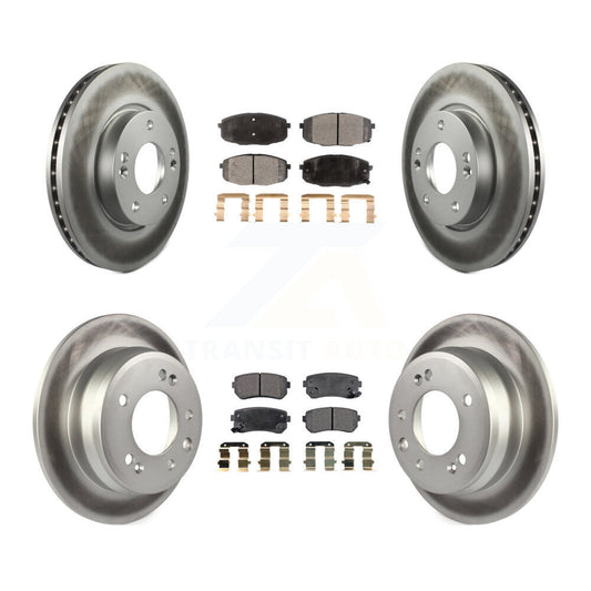 [Avant + Arrière] Kit de disque (revêtu) et plaquette (semi-métallique) de frein pour Hyundai Elantra KGF-100834