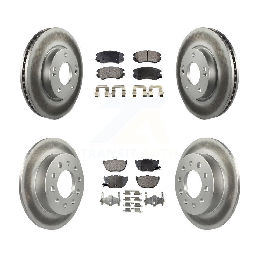 [Avant + Arrière] Kit de disque (revêtu) et plaquette (semi-métallique) de frein pour Hyundai Tiburon KGF-100836