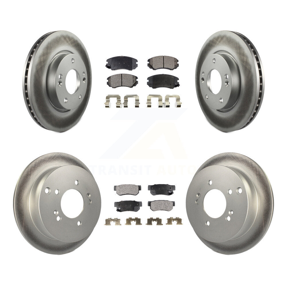 [Avant + Arrière] Kit de disque (revêtu) et plaquette (semi-métallique) de frein pour Kia Sportage Hyundai Tucson KGF-100837