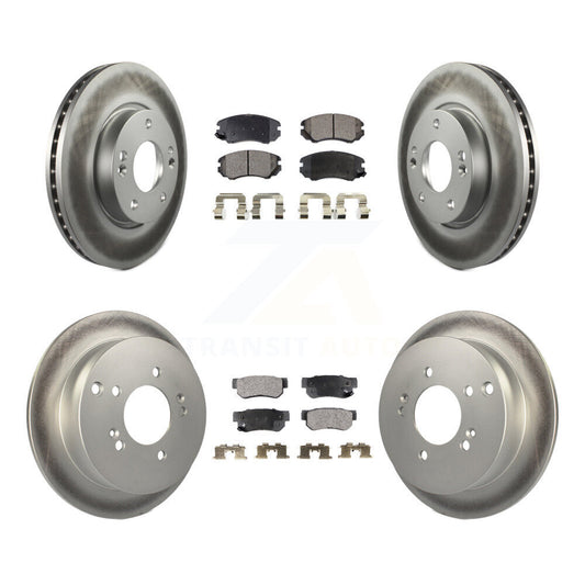 [Avant + Arrière] Kit de disque (revêtu) et plaquette (semi-métallique) de frein pour Kia Sportage Hyundai Tucson KGF-100837