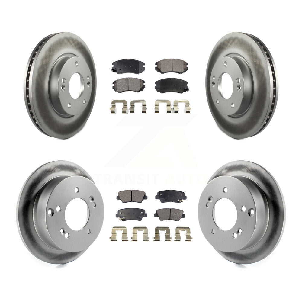 [Avant + Arrière] Kit de disque (revêtu) et plaquette (semi-métallique) de frein pour Hyundai Sonata 2.4L KGF-100838