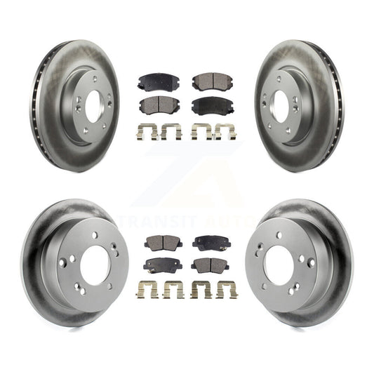 [Avant + Arrière] Kit de disque (revêtu) et plaquette (semi-métallique) de frein pour Hyundai Sonata 2.4L KGF-100838