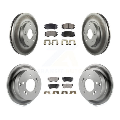 [Avant + Arrière] Kit de disque (revêtu) et plaquette (semi-métallique) de frein pour Hyundai Sonata Kia Sportage Tucson Optima Magentis KGF-100839