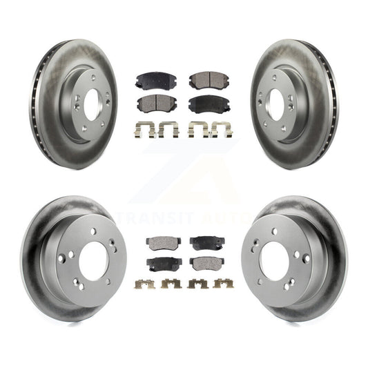 [Avant + Arrière] Kit de disque (revêtu) et plaquette (semi-métallique) de frein pour Hyundai Sonata Kia Sportage Tucson Optima Magentis KGF-100839