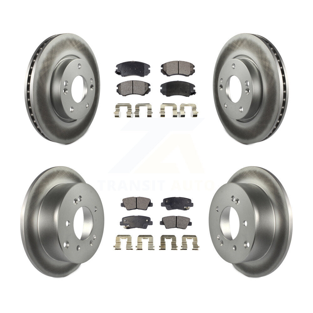 [Avant + Arrière] Kit de disque (revêtu) et plaquette (semi-métallique) de frein pour 2012-2013 Kia Soul KGF-100840