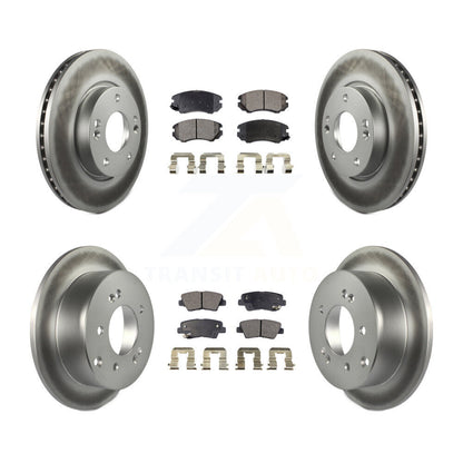 [Avant + Arrière] Kit de disque (revêtu) et plaquette (semi-métallique) de frein pour 2012-2013 Kia Soul KGF-100840