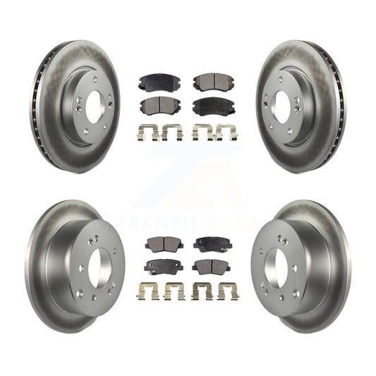 [Avant + Arrière] Kit de disque (revêtu) et plaquette (semi-métallique) de frein pour 2012-2013 Kia Soul KGF-100840