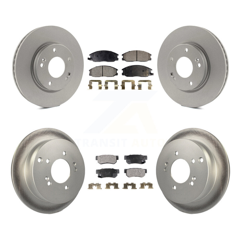 [Avant + Arrière] Kit de disque (revêtu) et plaquette (semi-métallique) de frein pour 2001-2006 Hyundai Santa Fe avec 276mm Diameter Rotor KGF-100841