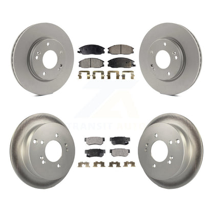 [Avant + Arrière] Kit de disque (revêtu) et plaquette (semi-métallique) de frein pour 2001-2006 Hyundai Santa Fe avec 276mm Diameter Rotor KGF-100841