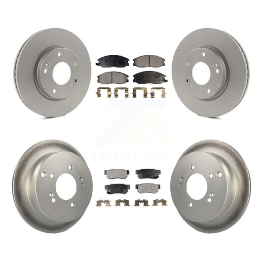 [Avant + Arrière] Kit de disque (revêtu) et plaquette (semi-métallique) de frein pour 2001-2006 Hyundai Santa Fe avec 276mm Diameter Rotor KGF-100841