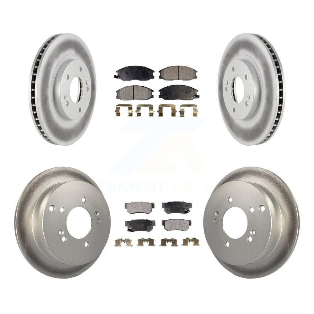 [Avant + Arrière] Kit de disque (revêtu) et plaquette (semi-métallique) de frein pour 2001-2006 Hyundai Santa Fe avec 294mm Diameter Rotor KGF-100842