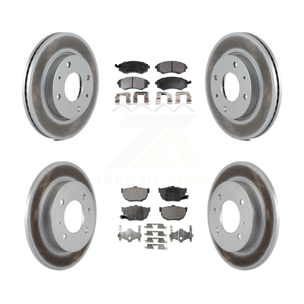 [Avant + Arrière] Kit de disque (revêtu) et plaquette (semi-métallique) de frein pour Hyundai Elantra KGF-100846 par Transit Auto