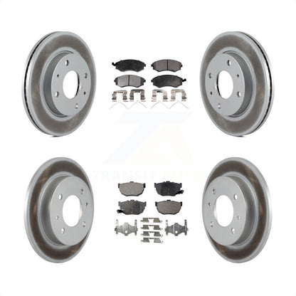 [Avant + Arrière] Kit de disque (revêtu) et plaquette (semi-métallique) de frein pour Hyundai Elantra KGF-100846 par Transit Auto