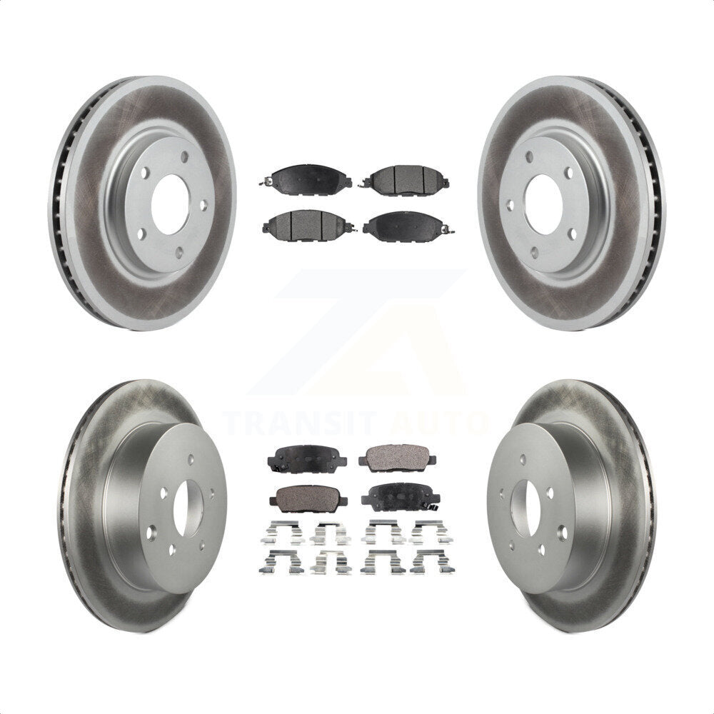 [Avant + Arrière] Kit de disque (revêtu) et plaquette (semi-métallique) de frein pour 2016 Nissan Pathfinder From 11 15 KGF-100850 par Transit Auto