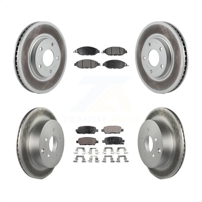 [Avant + Arrière] Kit de disque (revêtu) et plaquette (semi-métallique) de frein pour 2016 Nissan Pathfinder From 11 15 KGF-100850 par Transit Auto