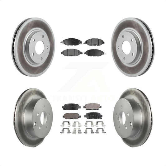 [Avant + Arrière] Kit de disque (revêtu) et plaquette (semi-métallique) de frein pour 2016 Nissan Pathfinder From 11 15 KGF-100850 par Transit Auto