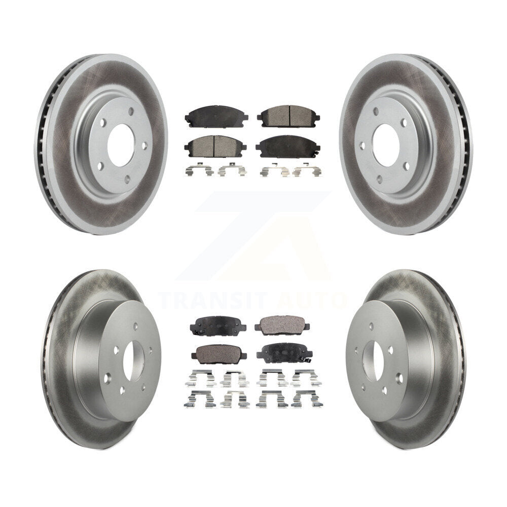 [Avant + Arrière] Kit de disque (revêtu) et plaquette (semi-métallique) de frein pour 2004-2009 Nissan Quest KGF-100851