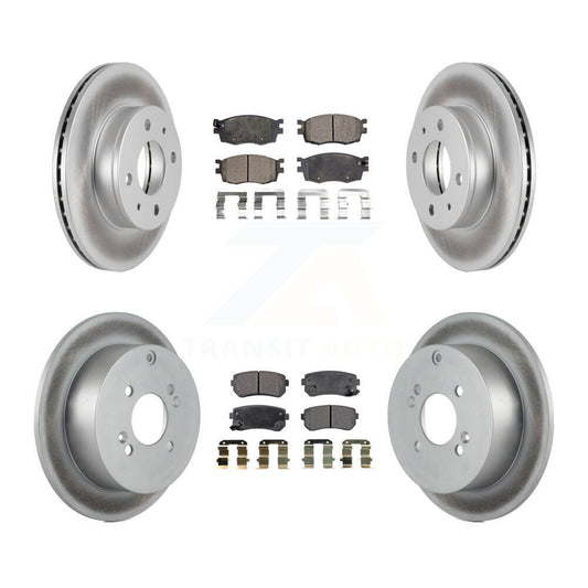 [Avant + Arrière] Kit de disque (revêtu) et plaquette (semi-métallique) de frein pour 2006 Hyundai Accent Hatchback KGF-100866