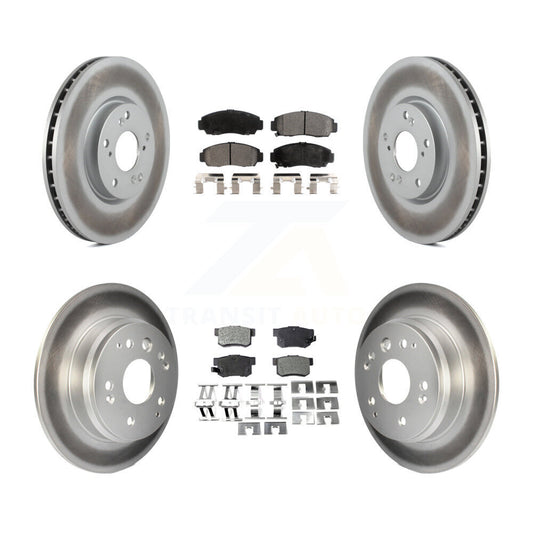 [Avant + Arrière] Kit de disque (revêtu) et plaquette (semi-métallique) de frein pour 2004-2005 Acura TL Automatic transmission KGF-100867