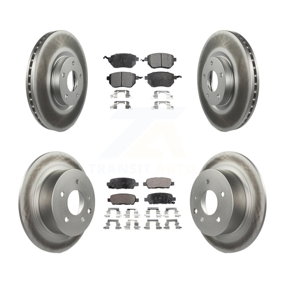 [Avant + Arrière] Kit de disque (revêtu) et plaquette (semi-métallique) de frein pour Nissan Altima Maxima KGF-100868