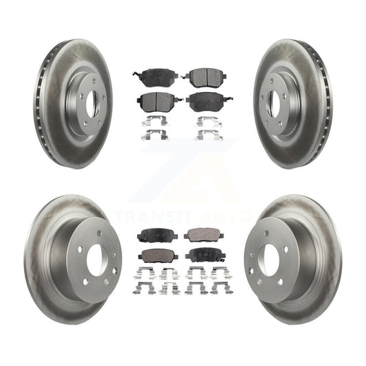 [Avant + Arrière] Kit de disque (revêtu) et plaquette (semi-métallique) de frein pour Nissan Altima Maxima KGF-100868