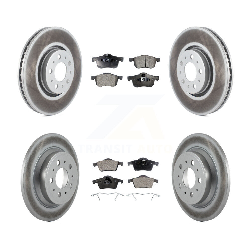 [Avant + Arrière] Kit de disque (revêtu) et plaquette (semi-métallique) de frein pour 2008 Volvo S60 avec 316mm Diameter Rotor KGF-100870