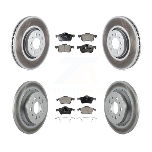 [Avant + Arrière] Kit de disque (revêtu) et plaquette (semi-métallique) de frein pour 2008 Volvo S60 avec 316mm Diameter Rotor KGF-100870