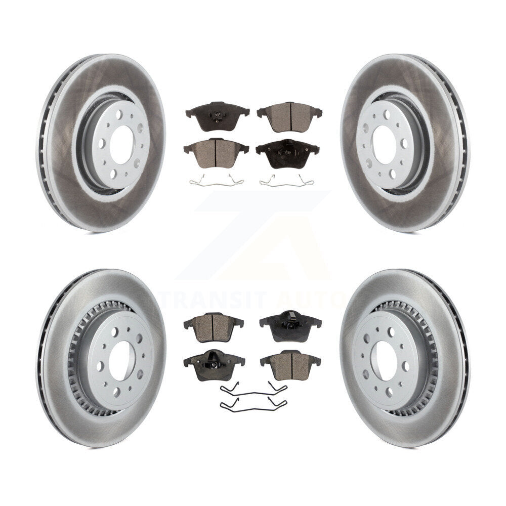 [Avant + Arrière] Kit de disque (revêtu) et plaquette (semi-métallique) de frein pour 2003-2014 Volvo XC90 avec 316mm Diameter Rotor KGF-100871