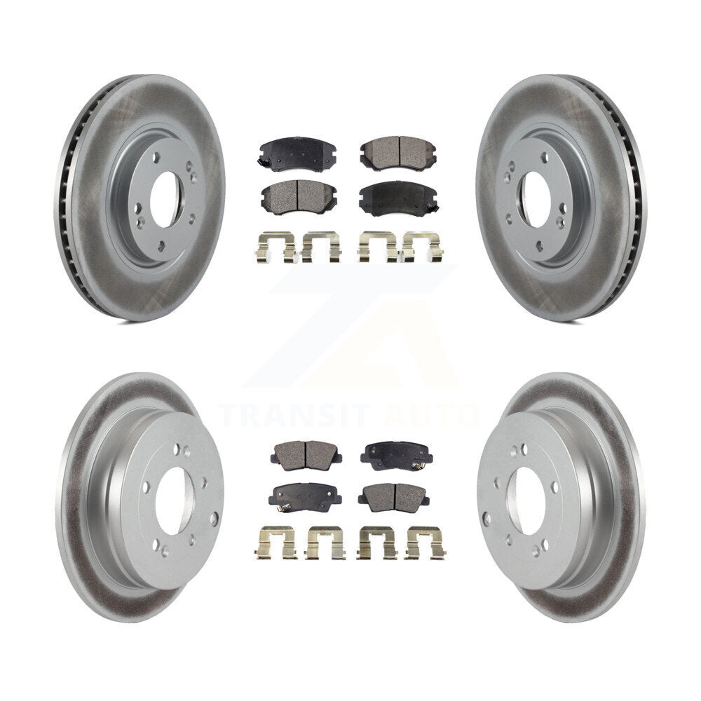 [Avant + Arrière] Kit de disque (revêtu) et plaquette (semi-métallique) de frein pour Kia Amanti Hyundai Azera KGF-100873