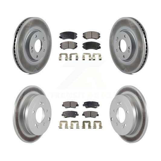 [Avant + Arrière] Kit de disque (revêtu) et plaquette (semi-métallique) de frein pour Kia Amanti Hyundai Azera KGF-100873