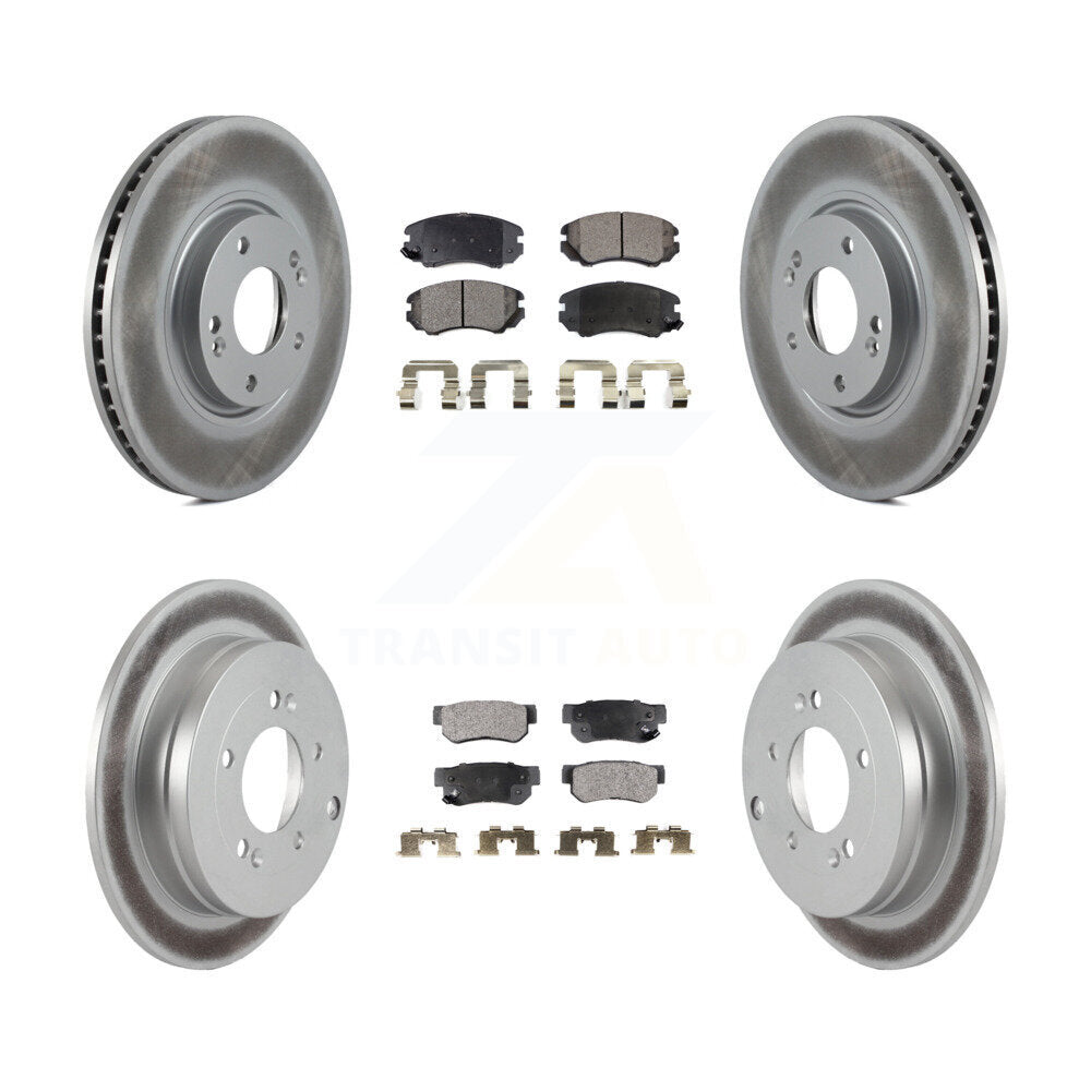 [Avant + Arrière] Kit de disque (revêtu) et plaquette (semi-métallique) de frein pour 2006-2009 Hyundai Azera KGF-100874