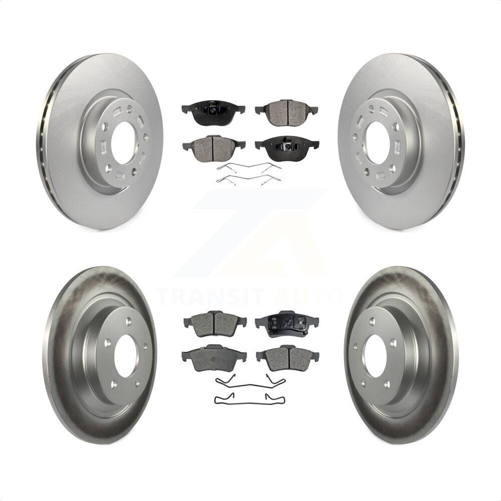 [Avant + Arrière] Kit de disque (revêtu) et plaquette (semi-métallique) de frein pour 2006 Mazda 5 To 02 06 KGF-100878 par Transit Auto