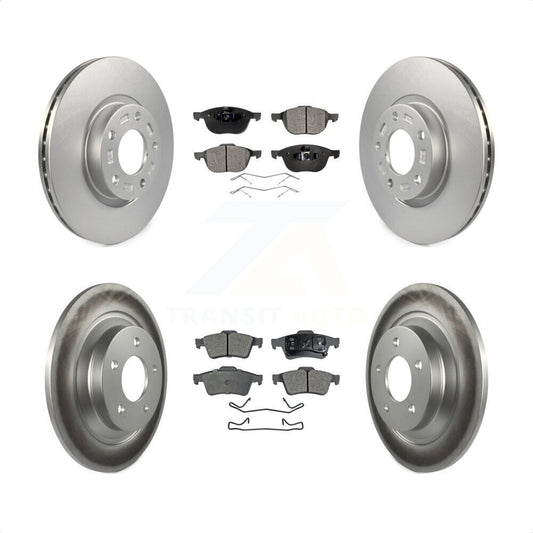 [Avant + Arrière] Kit de disque (revêtu) et plaquette (semi-métallique) de frein pour 2006 Mazda 5 To 02 06 KGF-100878 par Transit Auto