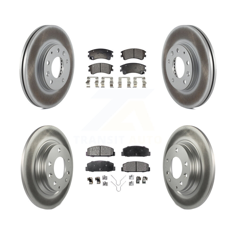 [Avant + Arrière] Kit de disque (revêtu) et plaquette (semi-métallique) de frein pour 2003-2005 Mazda 6 KGF-100879