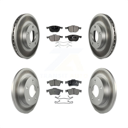[Avant + Arrière] Kit de disque (revêtu) et plaquette (semi-métallique) de frein pour 2004-2005 Mazda 3 2.0L KGF-100882 par Transit Auto