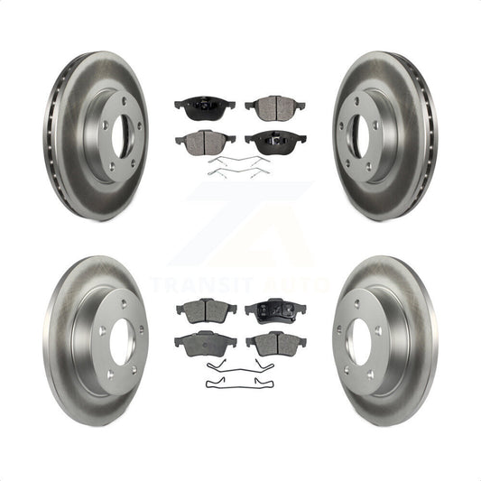 [Avant + Arrière] Kit de disque (revêtu) et plaquette (semi-métallique) de frein pour 2004-2005 Mazda 3 2.0L KGF-100882 par Transit Auto