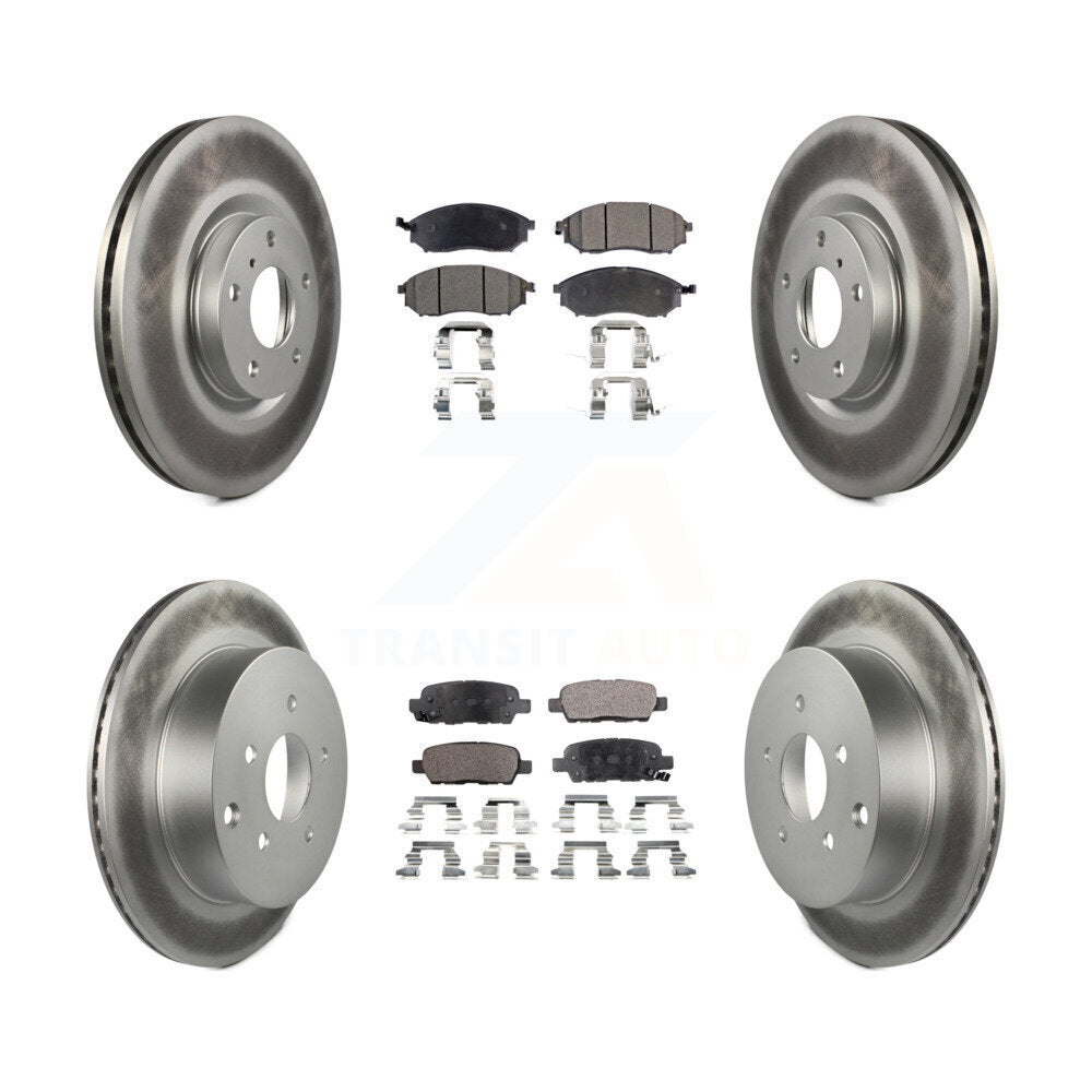 [Avant + Arrière] Kit de disque (revêtu) et plaquette (semi-métallique) de frein pour Nissan Murano INFINITI M37 QX70 Q70 Q70L M56 M35h KGF-100883