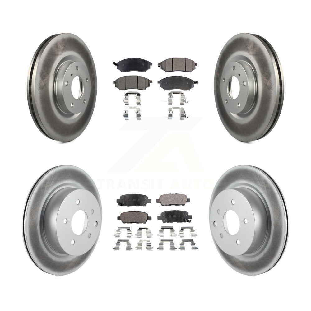 [Avant + Arrière] Kit de disque (revêtu) et plaquette (semi-métallique) de frein pour INFINITI G37 G35 M35 Nissan 350Z EX35 370Z G25 M45 Q40 QX50 EX37 KGF-100884