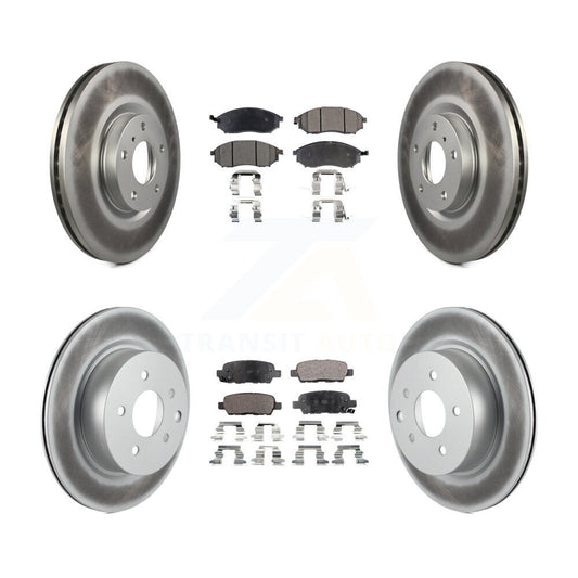 [Avant + Arrière] Kit de disque (revêtu) et plaquette (semi-métallique) de frein pour INFINITI G37 G35 M35 Nissan 350Z EX35 370Z G25 M45 Q40 QX50 EX37 KGF-100884
