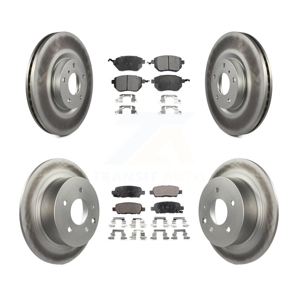 [Avant + Arrière] Kit de disque (revêtu) et plaquette (semi-métallique) de frein pour Nissan Altima Maxima KGF-100885