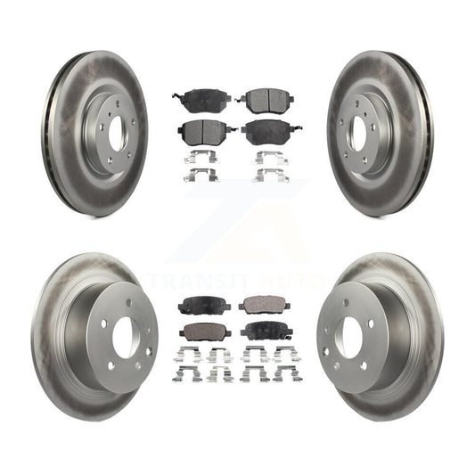 [Avant + Arrière] Kit de disque (revêtu) et plaquette (semi-métallique) de frein pour Nissan Altima Maxima KGF-100885