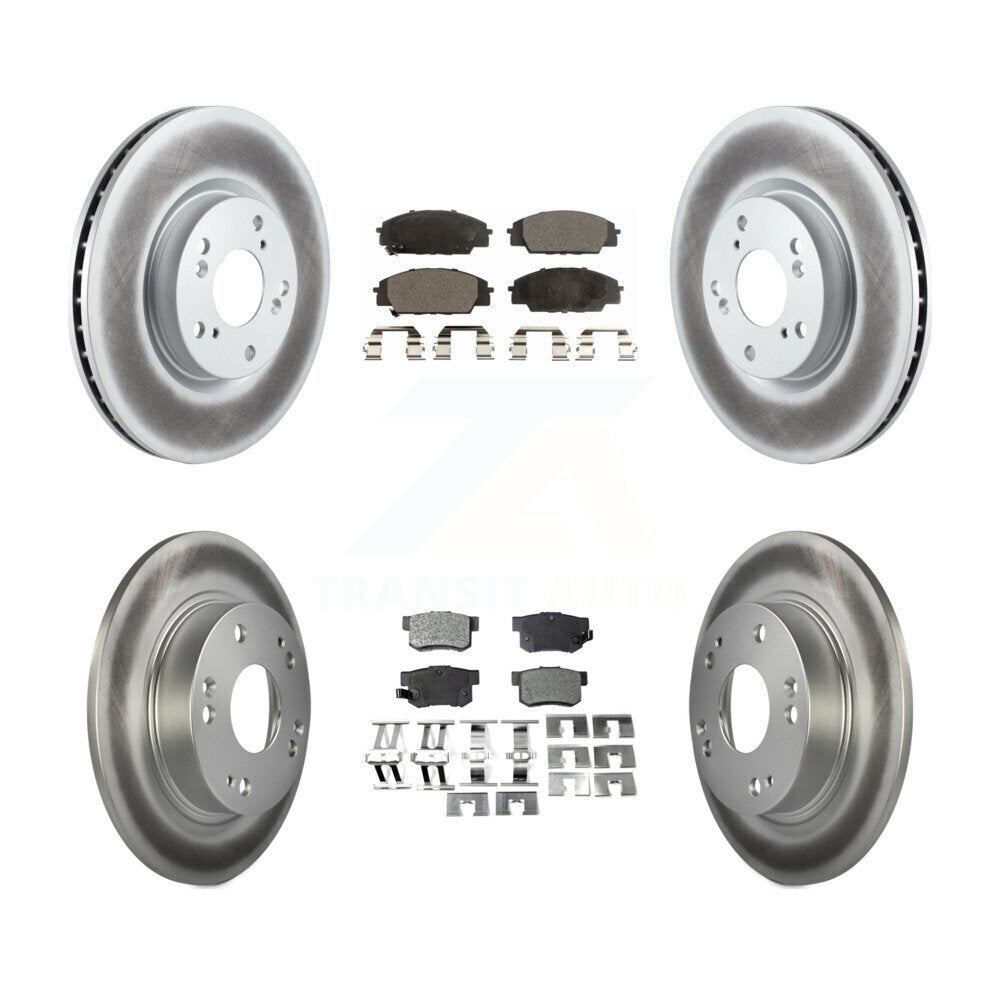 [Avant + Arrière] Kit de disque (revêtu) et plaquette (semi-métallique) de frein pour Honda Civic Acura CSX KGF-100887