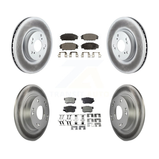 [Avant + Arrière] Kit de disque (revêtu) et plaquette (semi-métallique) de frein pour Honda Civic Acura CSX KGF-100887
