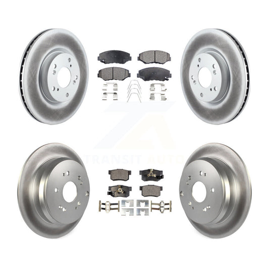 [Avant + Arrière] Kit de disque (revêtu) et plaquette (semi-métallique) de frein pour 2005-2006 Honda CR-V KGF-100888