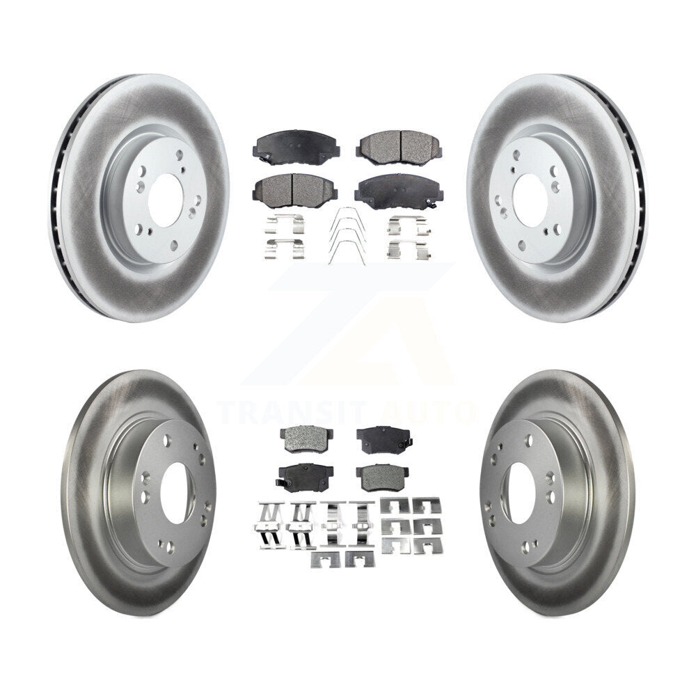 [Avant + Arrière] Kit de disque (revêtu) et plaquette (semi-métallique) de frein pour Honda Civic Acura ILX KGF-100889