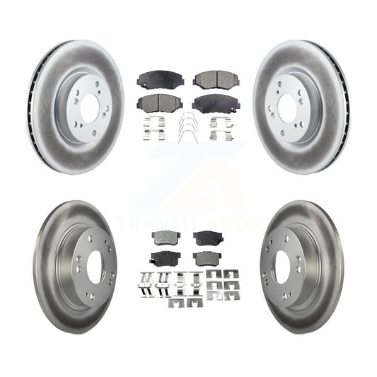 [Avant + Arrière] Kit de disque (revêtu) et plaquette (semi-métallique) de frein pour Honda Civic Acura ILX KGF-100889