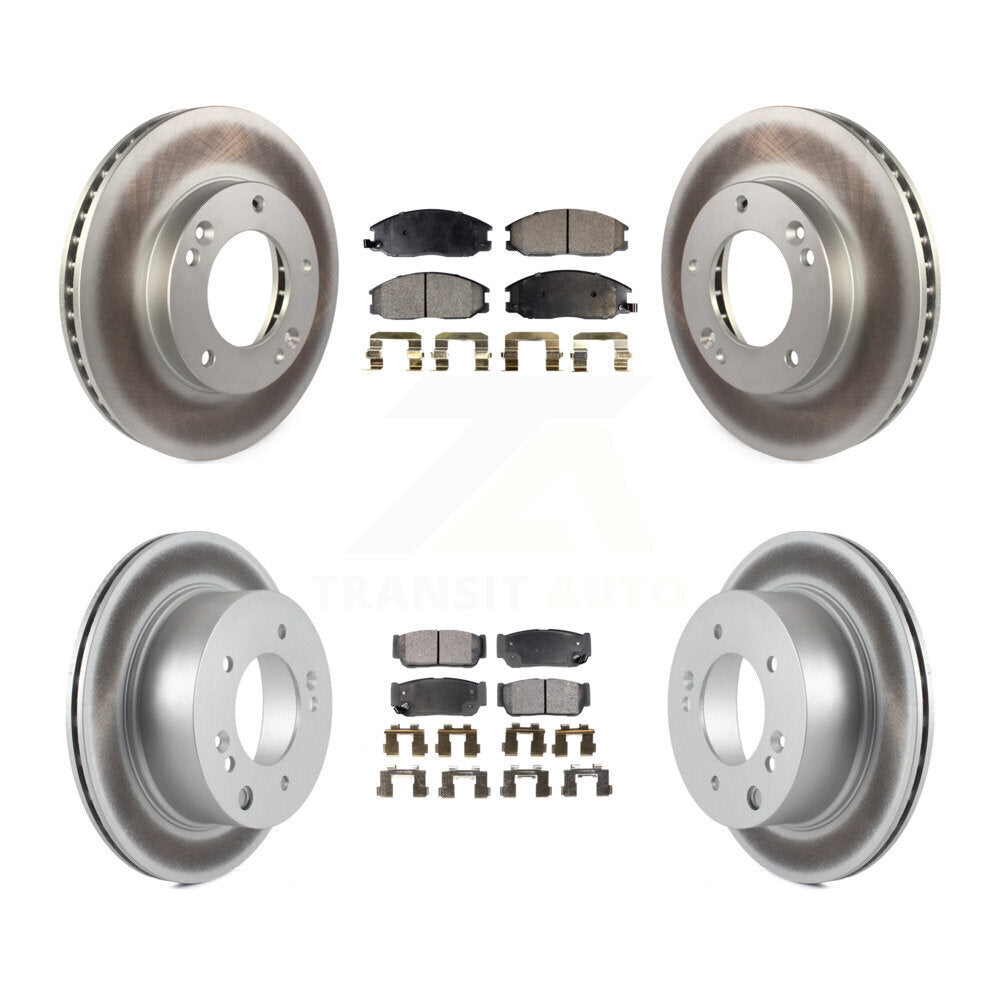 [Avant + Arrière] Kit de disque (revêtu) et plaquette (semi-métallique) de frein pour 2003-2006 Kia Sorento KGF-100892