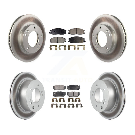 [Avant + Arrière] Kit de disque (revêtu) et plaquette (semi-métallique) de frein pour 2003-2006 Kia Sorento KGF-100892