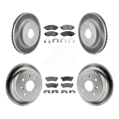 [Avant + Arrière] Kit de disque (revêtu) et plaquette (semi-métallique) de frein pour Suzuki Forenza Reno Chevrolet Optra KGF-100893 par Transit Auto